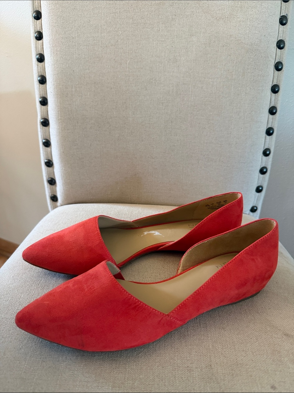 Naturalizer Women’s Tennessee Almond Toe D'Orsay Flats Orange Red Size 10
